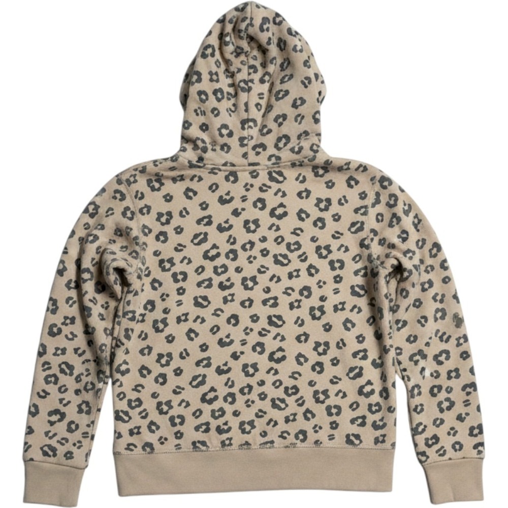 Full Tilt Womens Leopard Print Hoodie Tan Grey Animal Print Sweatshirt Size M